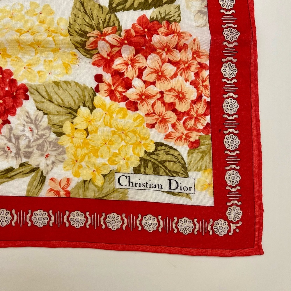 Dior Floral in Red, Yellow, and Green Handkerchief. Yÿ - Picture 3 of 3